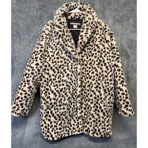 Tudor Court Vintage Animal Print Fleece Coat Women's Size XL